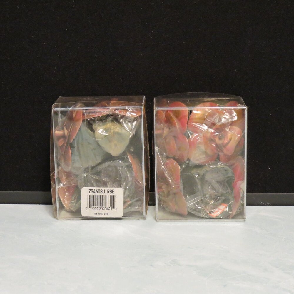 2 Packs of 4 Each Metal Rose Napkin Holders (8 total)